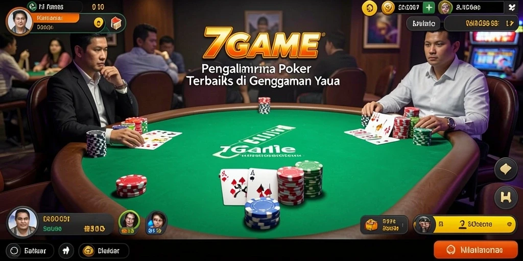 Tampilan gameplay menarik di 7GAME saat bermain Poker.