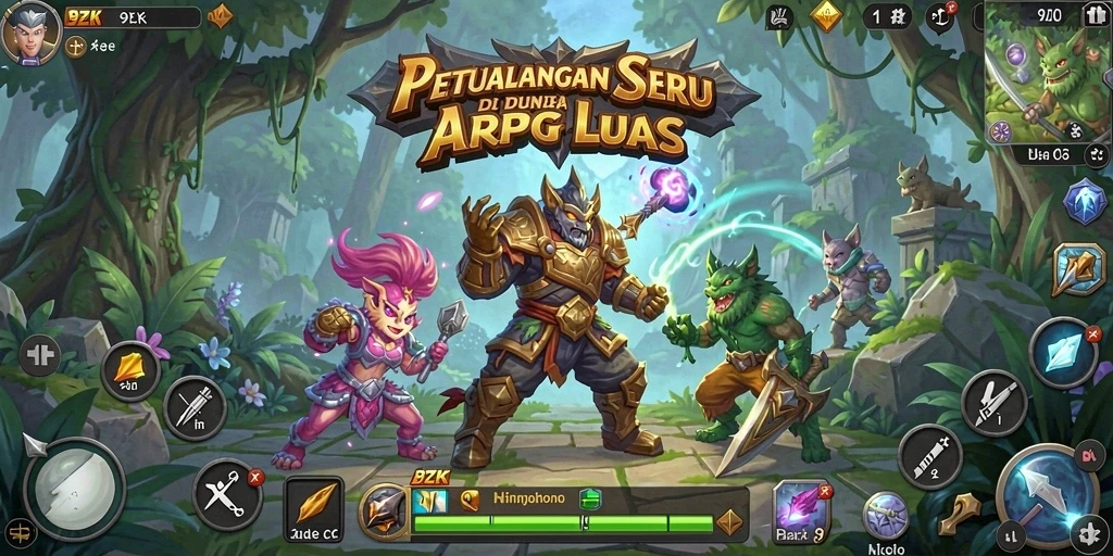 Tampilan gameplay seru di dunia ARPG 9ZK.