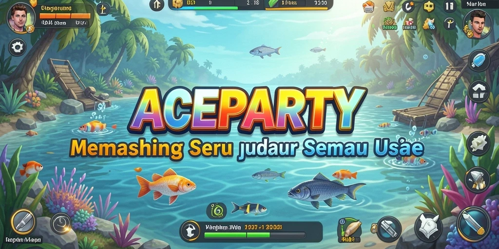 Tampilan gameplay memancing yang menarik dan realistis di ACEPARTY.