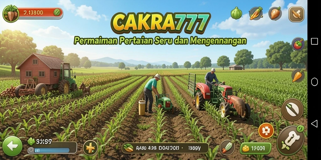Tampilan menarik gameplay CAKRA777 dengan aktivitas pertanian.