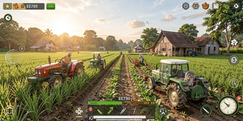 Tampilan gameplay EE789 yang menarik dan penuh warna.