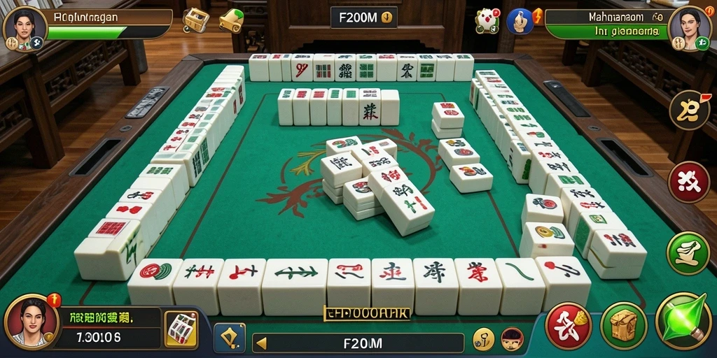 Tampilan gameplay Mahjong F200M yang seru dan menantang.