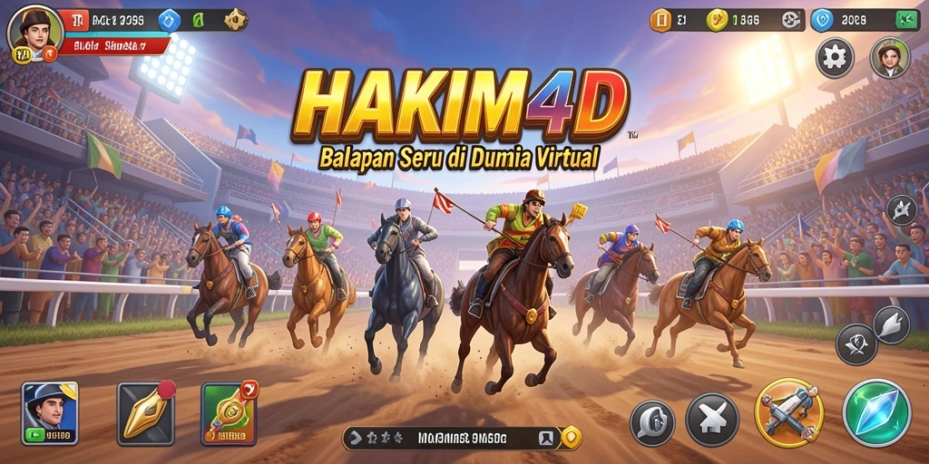 Tangkapan layar menampilkan aksi balapan menegangkan di HAKIM4D.