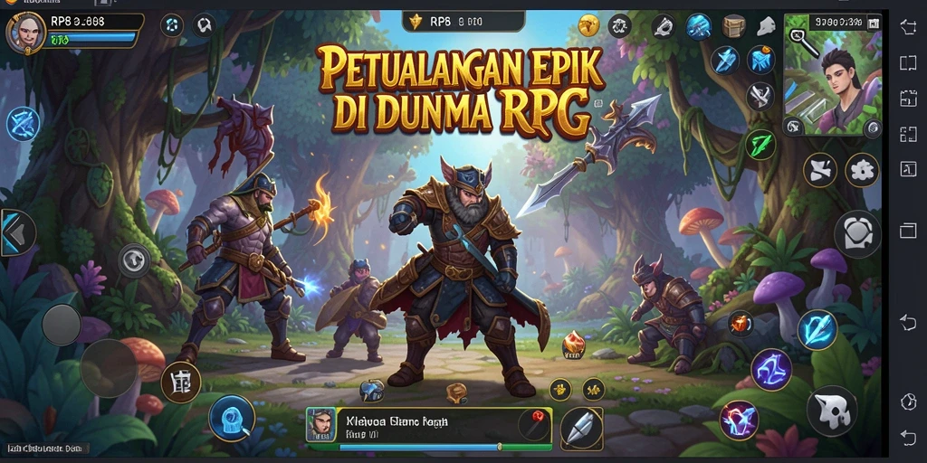 Screenshot RP8 menampilkan aksi pertempuran seru dalam dunia RPG.