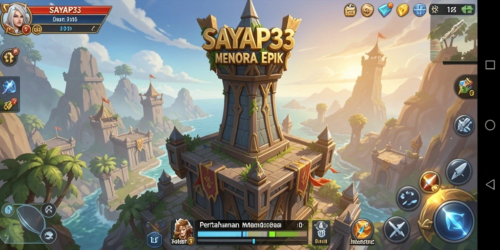 Screenshot SAYAP33 menampilkan aksi menara pertahanan yang mendebarkan.