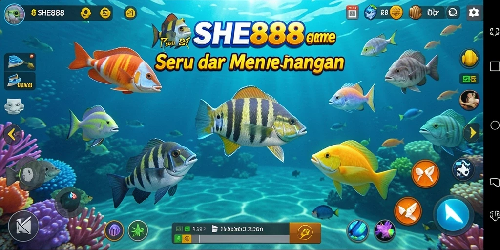 Tangkapan layar menunjukkan aksi seru dalam gameplay Tembak Ikan.