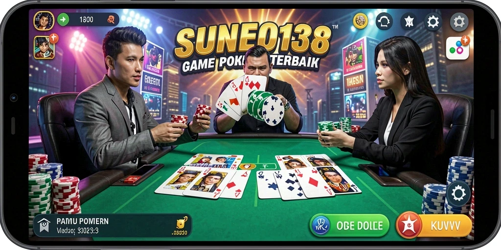 Tampilan permainan SUNEO138 yang mendebarkan dalam Poker.