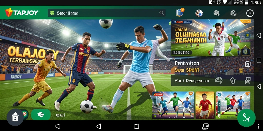 Tampilan gameplay menyenangkan dari TAPJOY dengan berbagai pilihan olahraga.