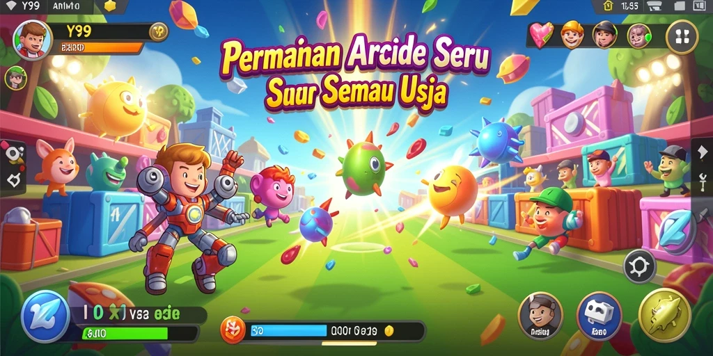 Tampilan gameplay Y89 yang seru dalam genre Arcade.